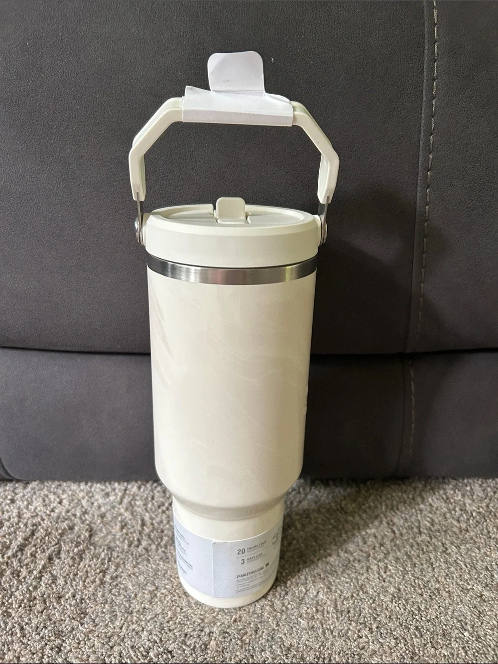 40 oz Stanley Ivory Marble Flip-Straw Tumbler with Handle - Picture 4 of 6